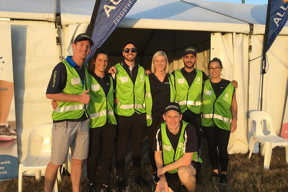 Allsports physiotherapists volunteering at Oxfam Trailwalker